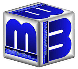 Multibooters bluegrey Logo cube