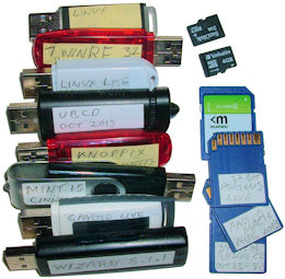 selection of usb sticks and sd cards.